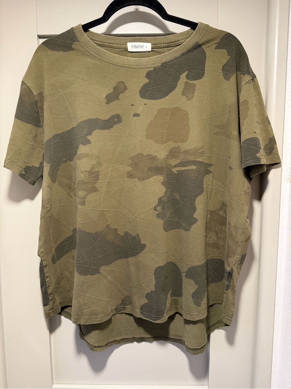 Camo Crewneck T-Shirt - Olive Green